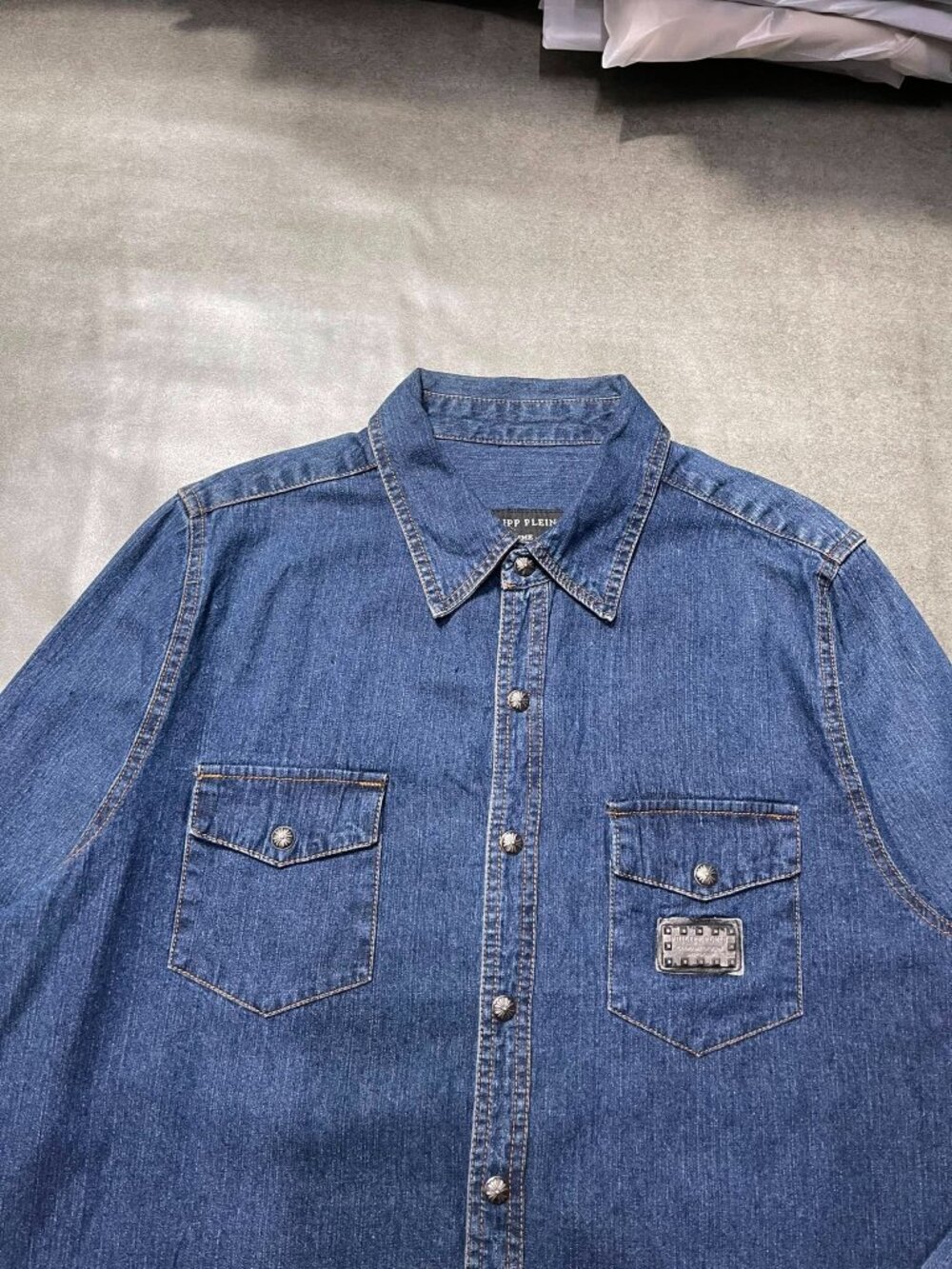 Philipp Plein Denim Button-Up Shirt